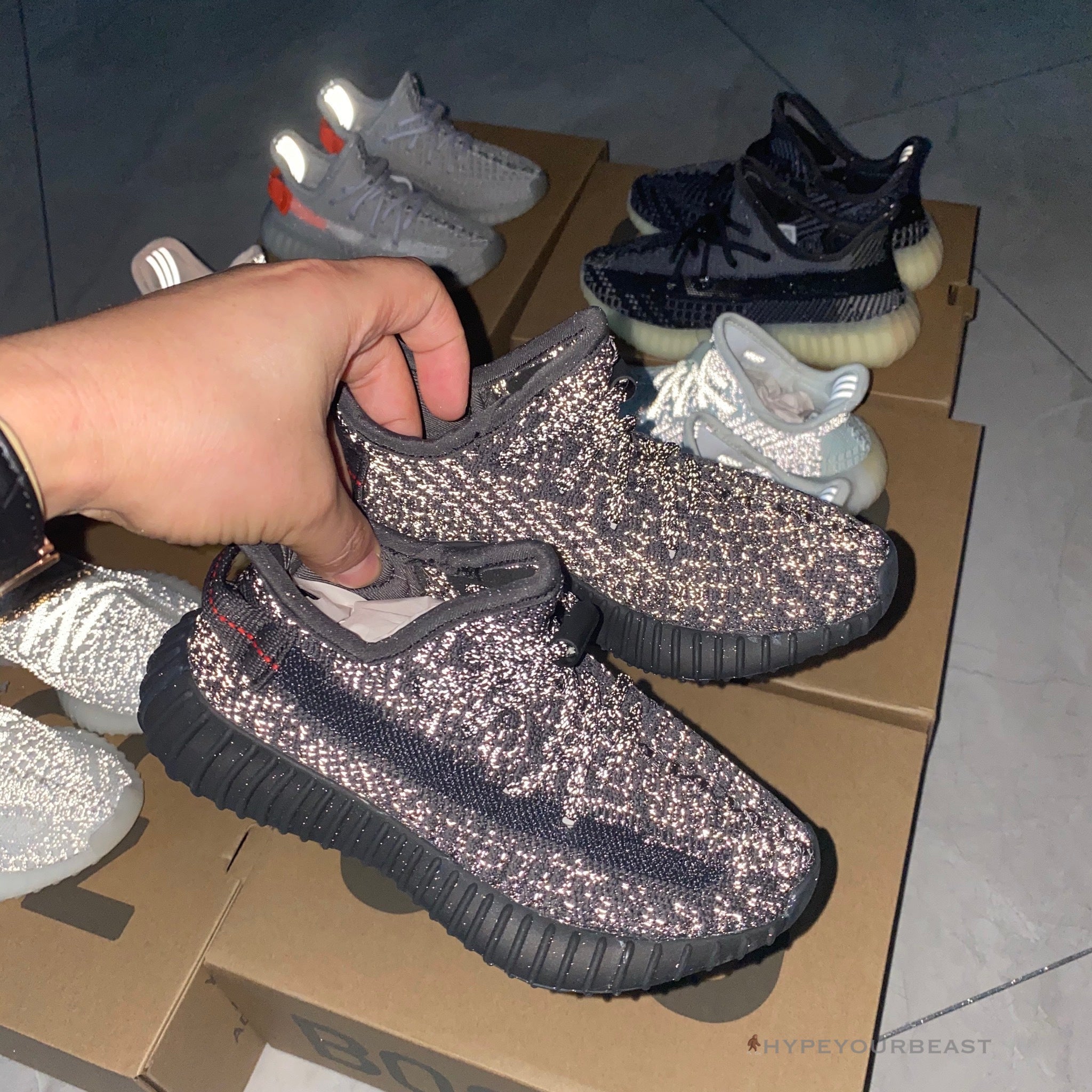 Adidas Yeezy Boost 350 V2 'Static Black Reflective' (Infant)