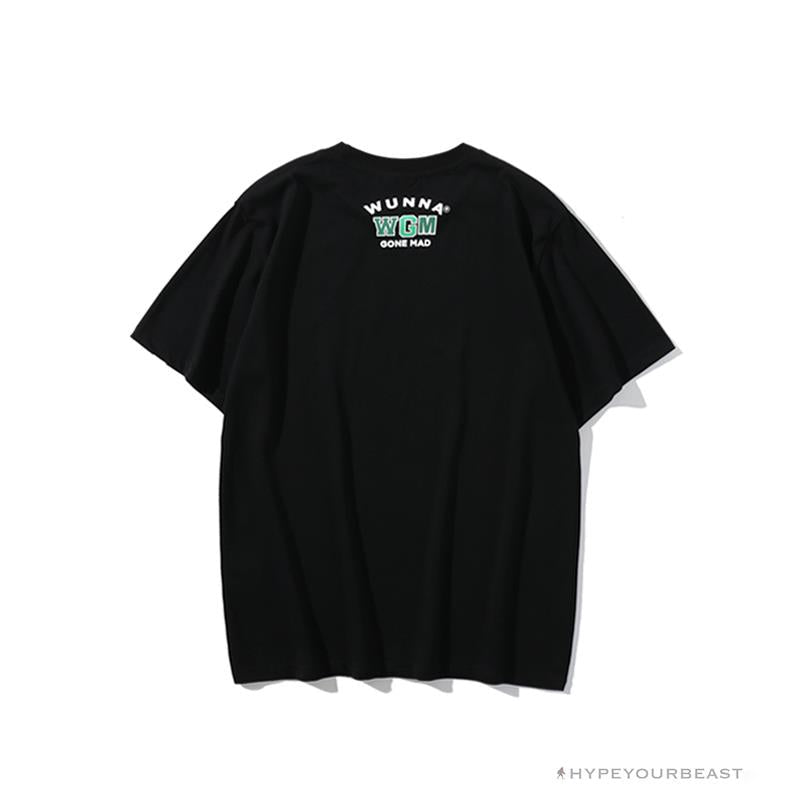 BAPE Paint Splash Green Camouflage Tee Shirt 'BLACK'