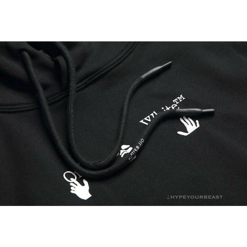 Off White Hoodie Black BLUE