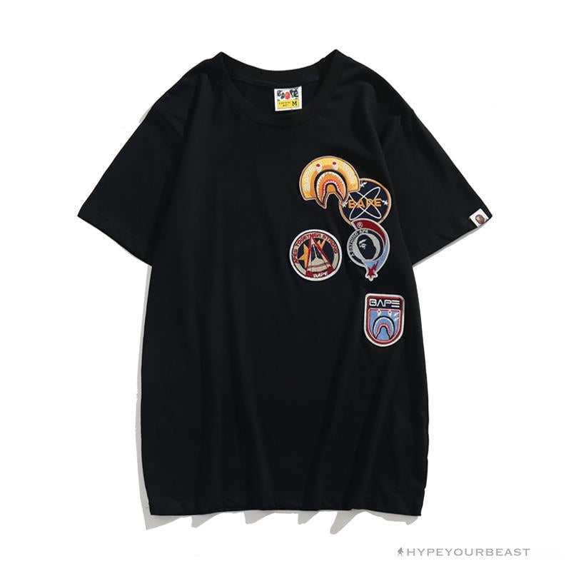 BAPE Shark Head Crazy Patch Tee Shirt