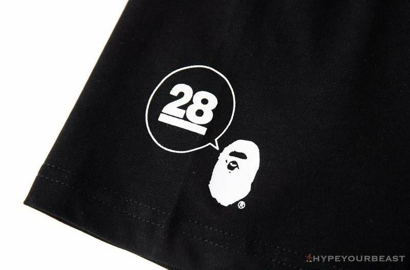 BAPE Ape Man Head 28th Anniversary Camouflage Color Block Tee 'BLACK'
