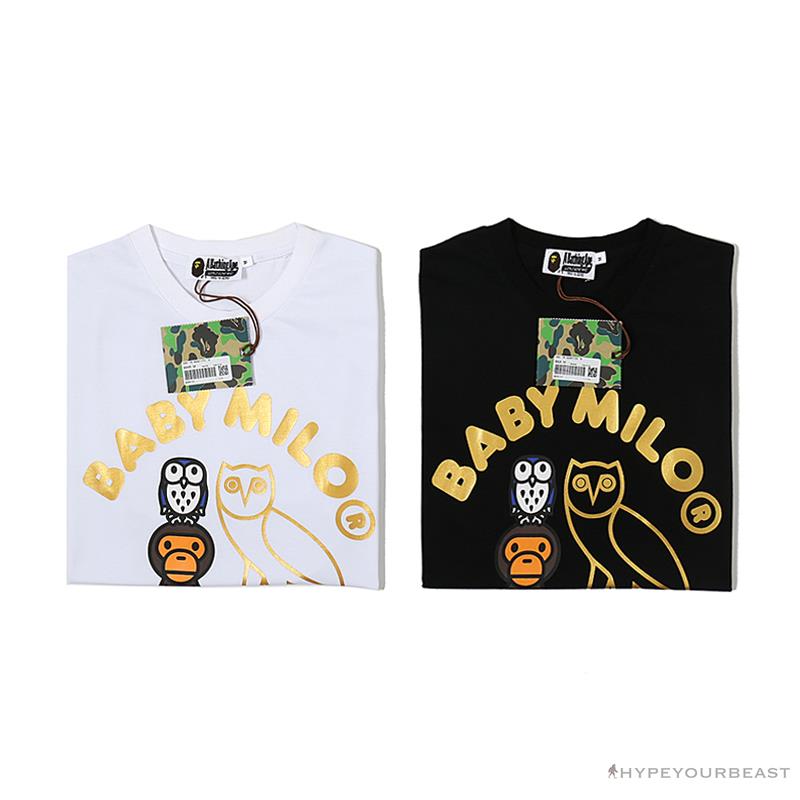 BAPE Baby Milo Owl Bronzing Tee Shirt 'WHITE'