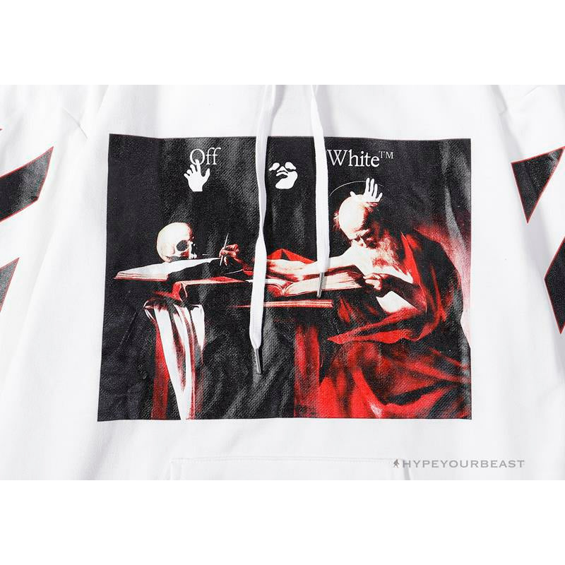 OFF-WHITE Skull and Writing Hoodie 'WHITE'