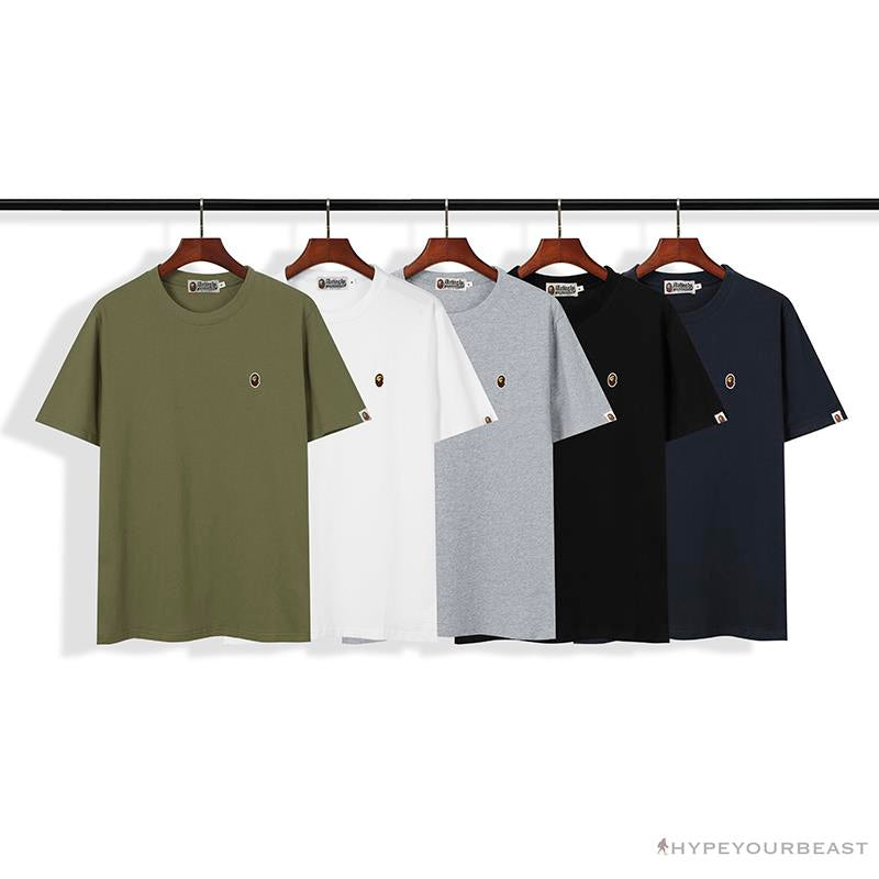BAPE Classic Embroidered Logo Ape Head Tee Shirt 'WHITE'