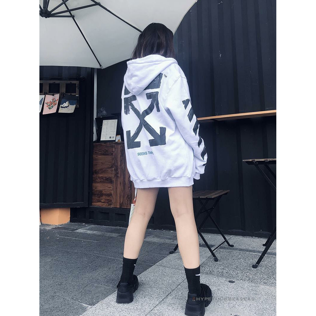 Off White Hoodie Seeing Things White