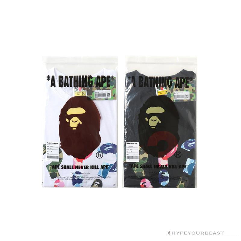 BAPE Camouflage Three-Color Question Mark Tee Shirt 'WHITE'