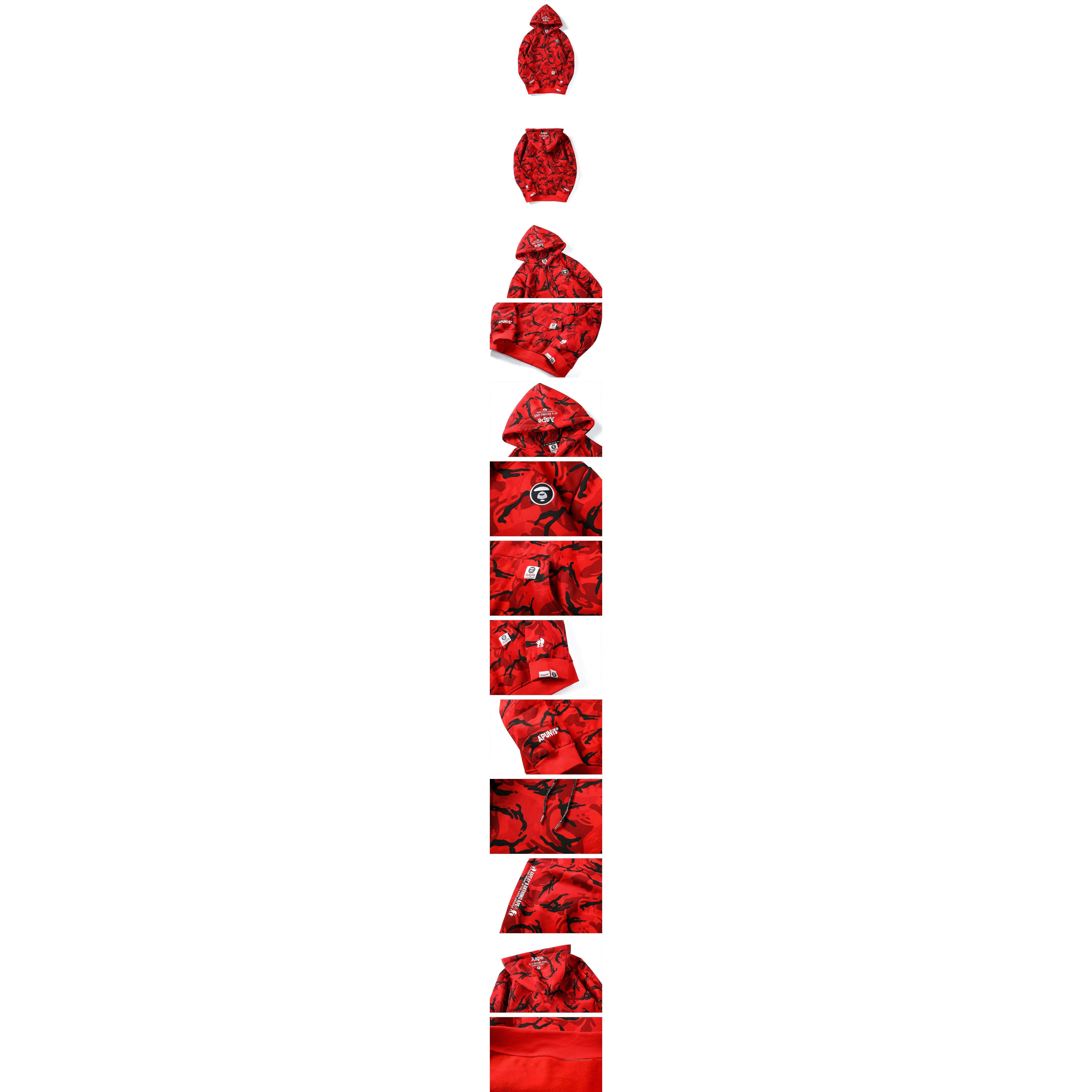 Bape Camo Hoodie Red Camouflage