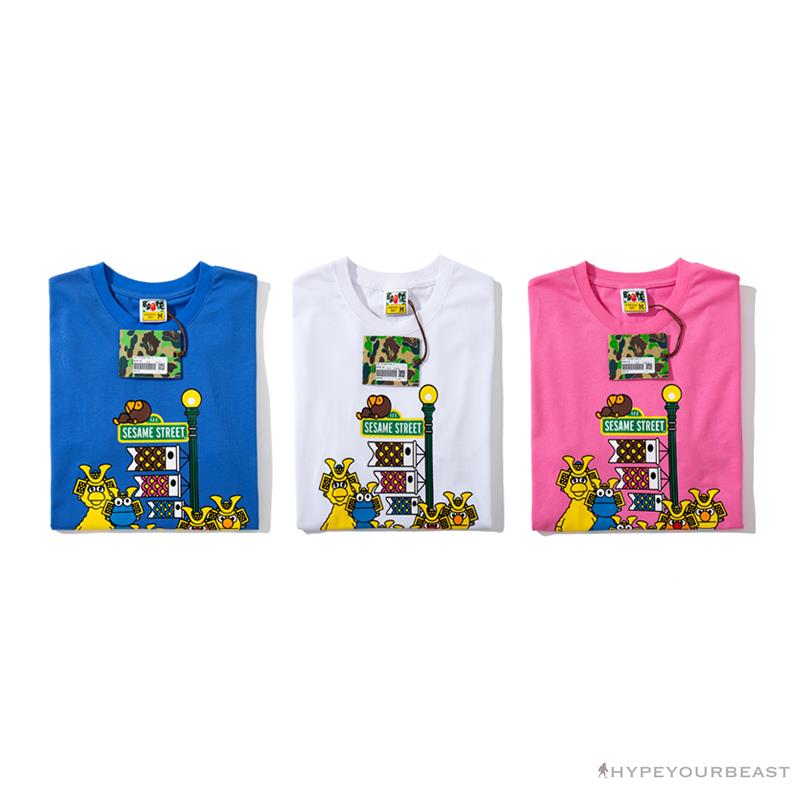 BAPE Baby Milo Sesame Street Carp Streamer Tee Shirt 'WHITE'