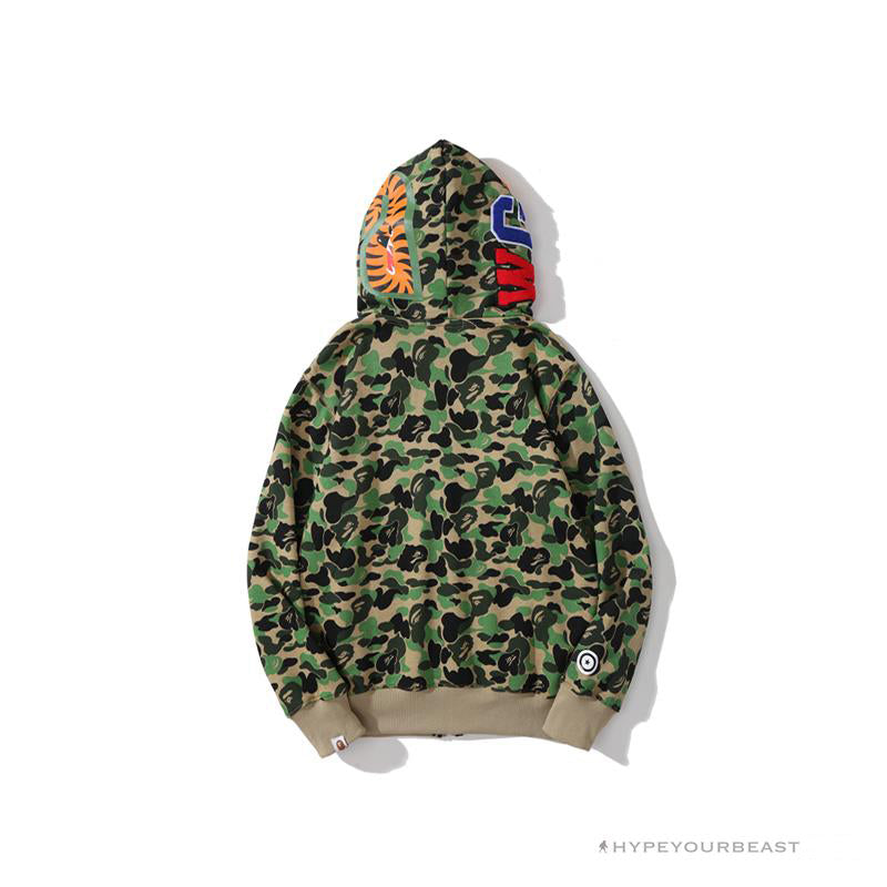 BAPE Camo Hoodie Shark Head 'GREEN'