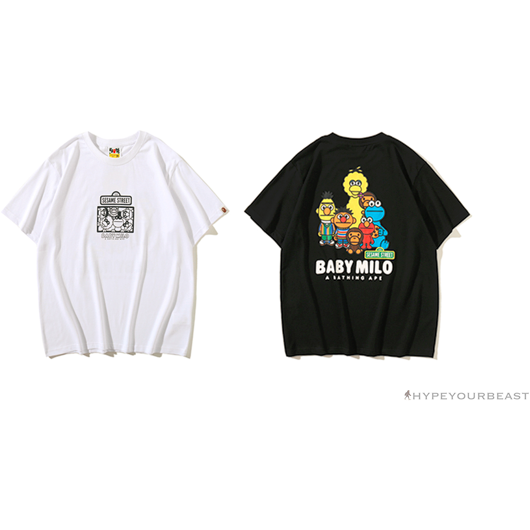 BAPE Baby Milo Sesame Street Plain Tee Shirt 'WHITE'