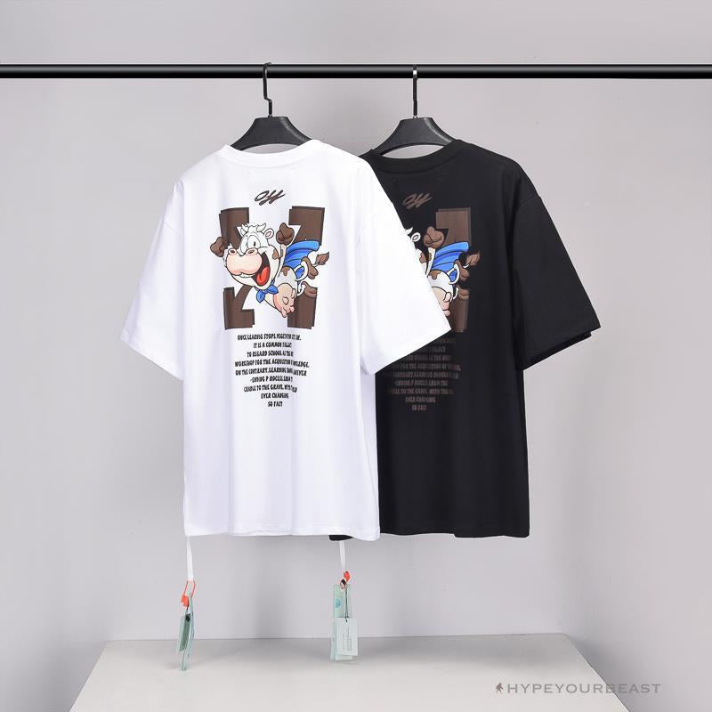 OFF-WHITE Arrow Flying Cow Tee Shirt 'BLACK'