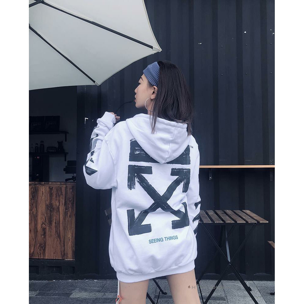 Off White Hoodie Seeing Things White