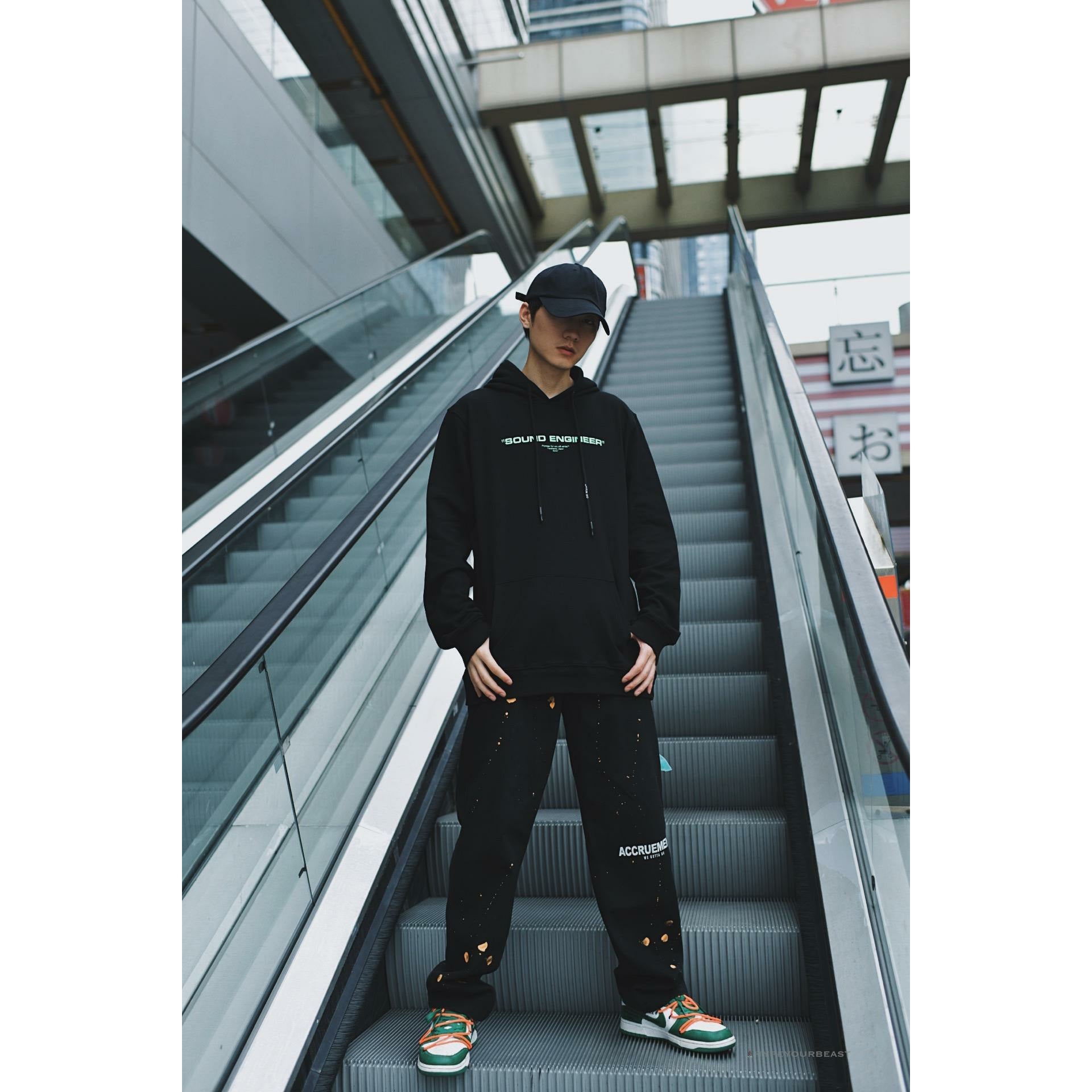 Off White Hoodie Machine Black