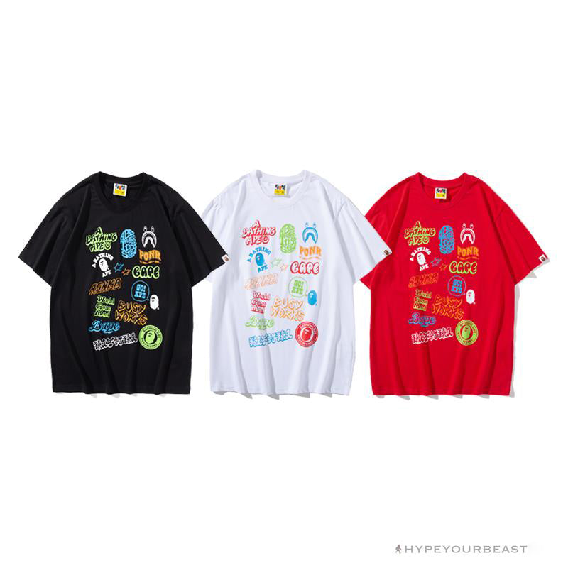 BAPE Street Graffiti Tee Shirt 'RED'