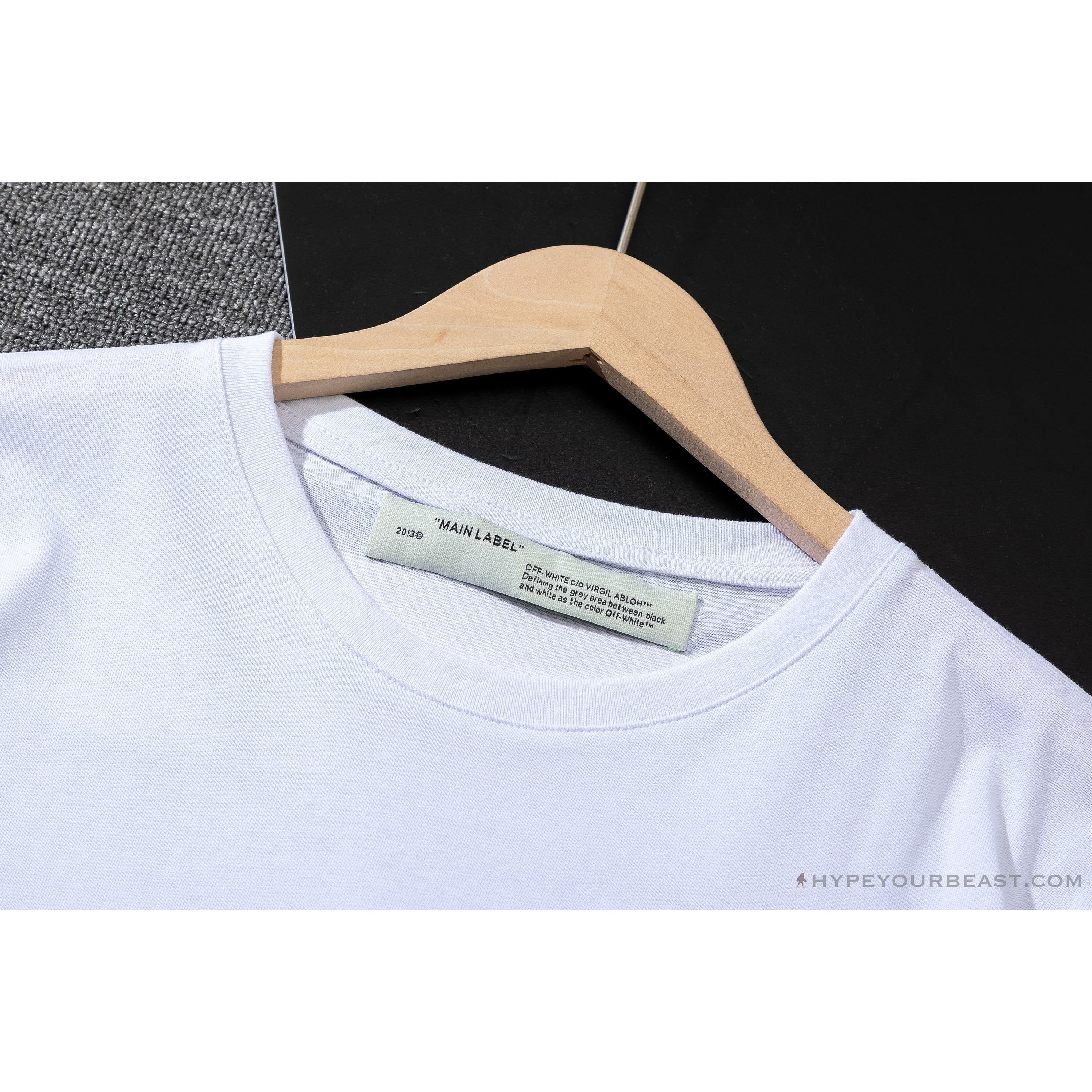 OFF-WHITE Classic Cross Yellow Arrow Tape Tee Shirt 'WHITE'