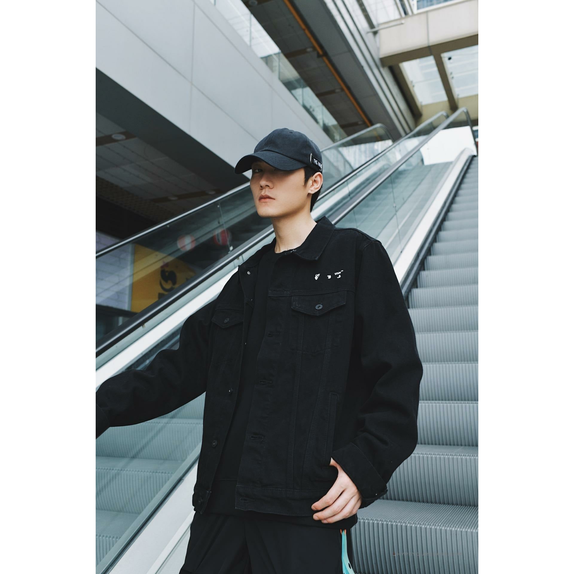 Off White Denim Black Jacket - Black