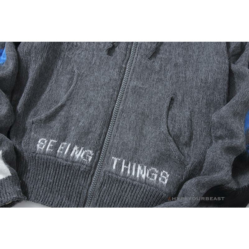 Off White Hoodie Grey Blue