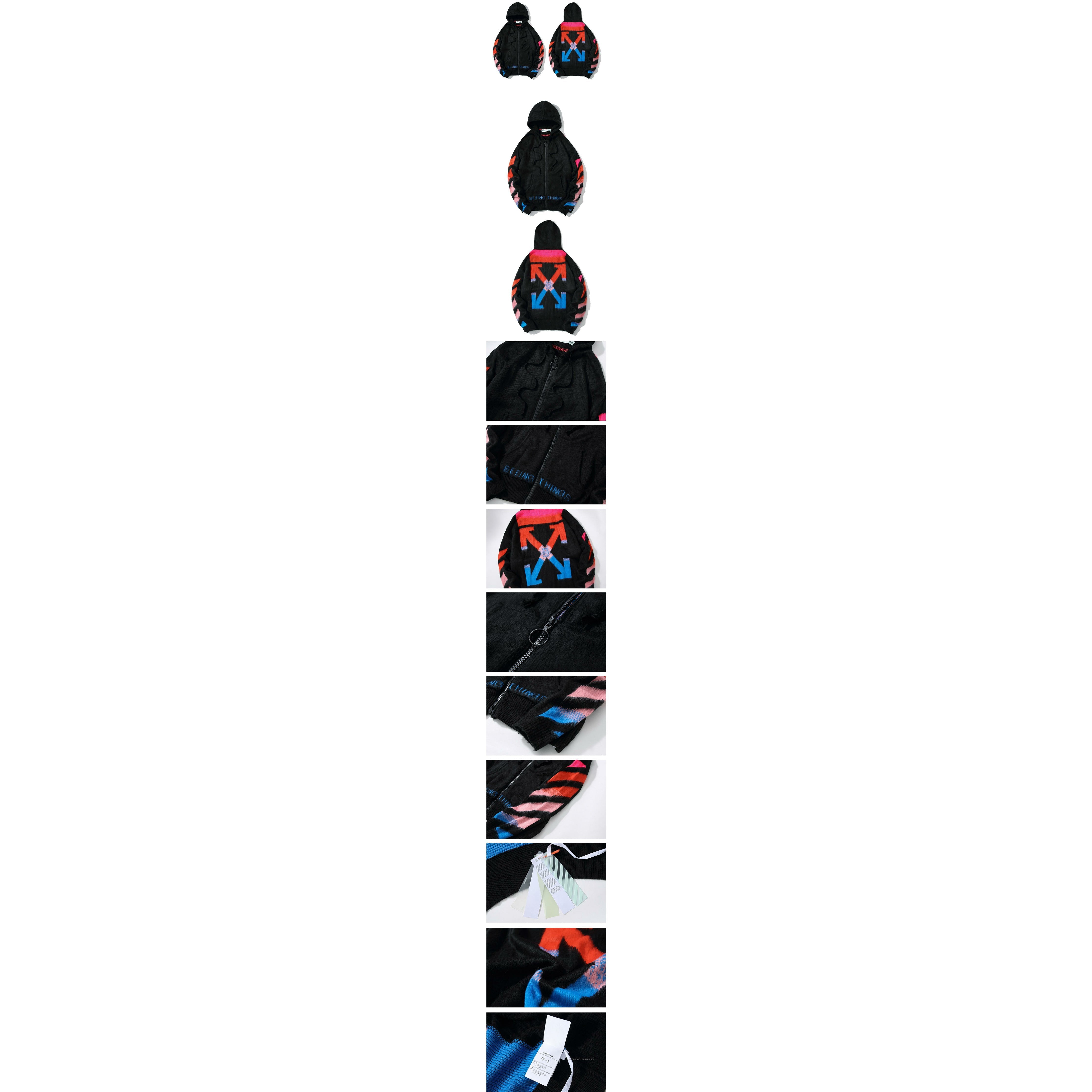 Off White Hoodie Blue Pink