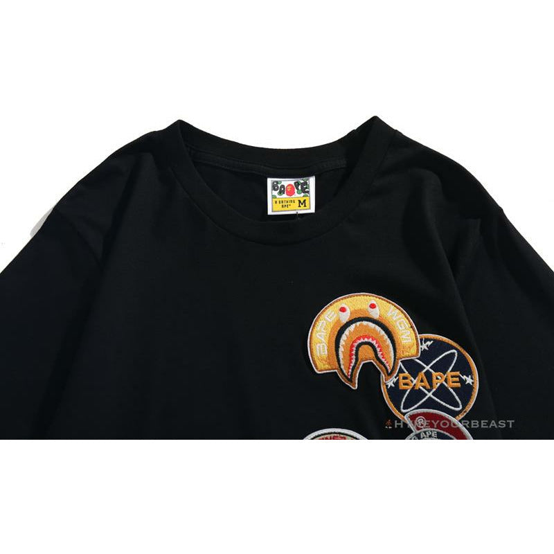 BAPE Shark Head Crazy Patch Tee Shirt