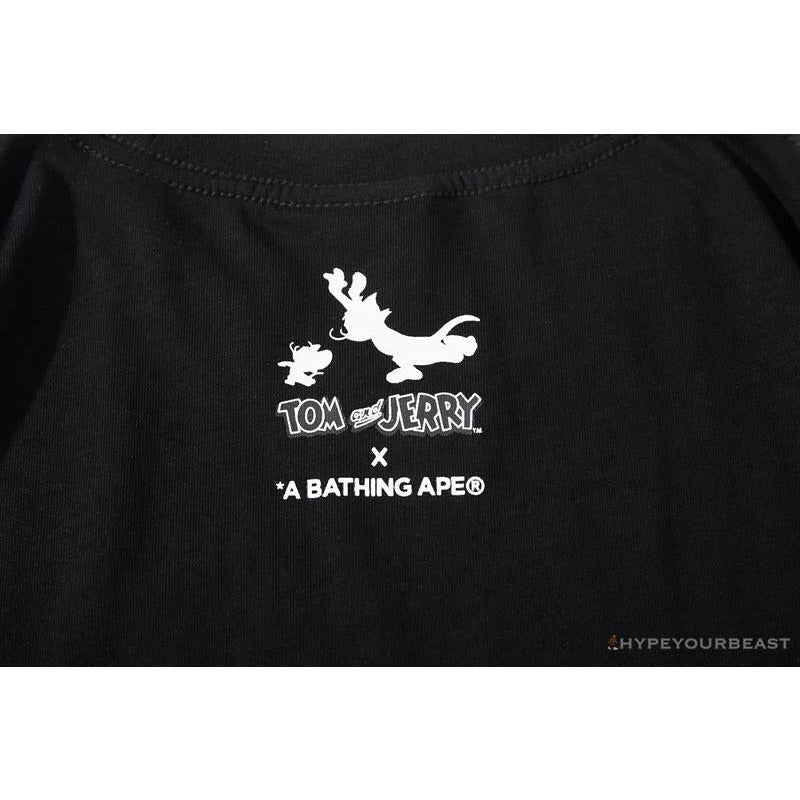 BAPE Little Ape Head Tom and Jerry Chase Tee Shirt 'BLACK'