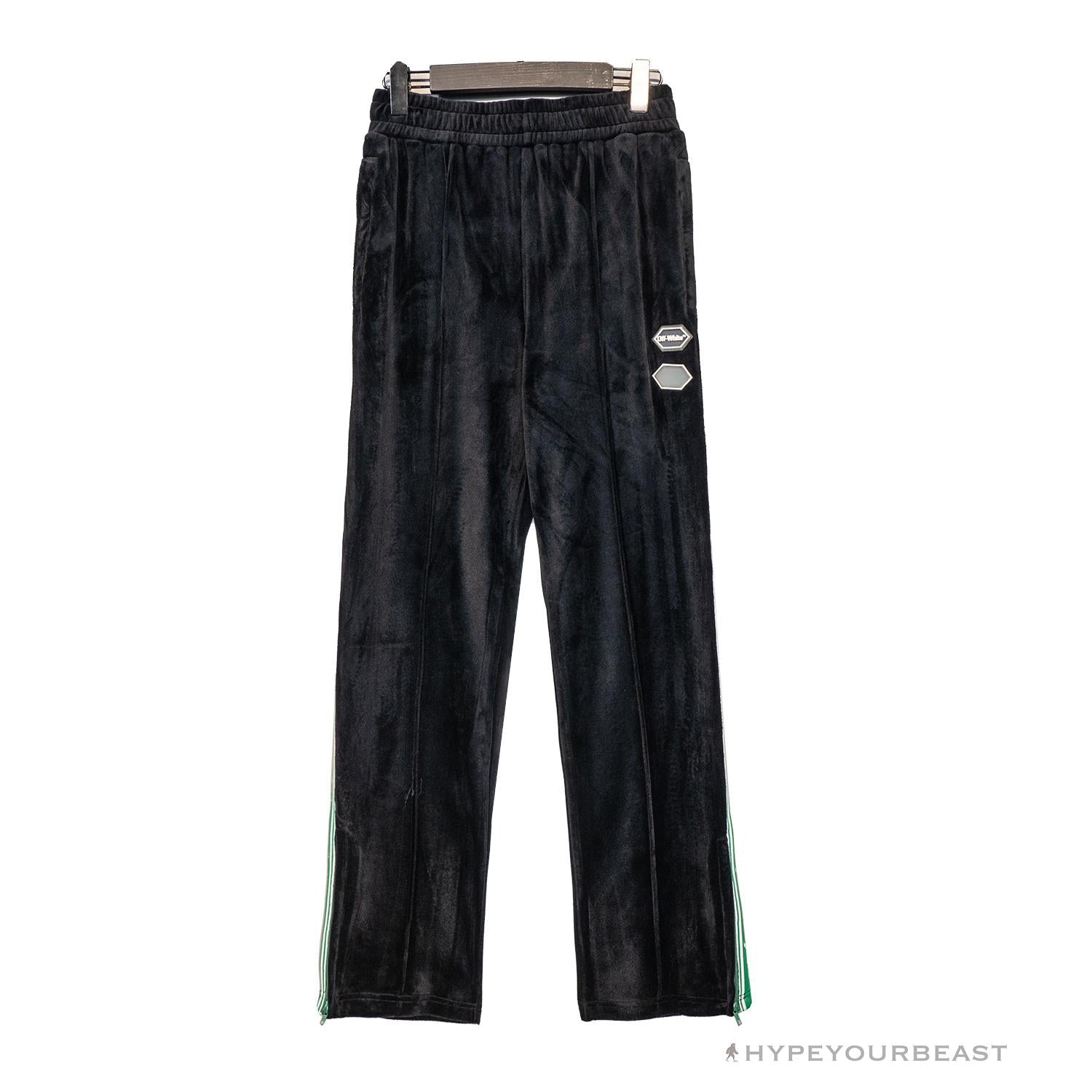 OFF-WHITE Side Webbing Casual Green Letter Pants