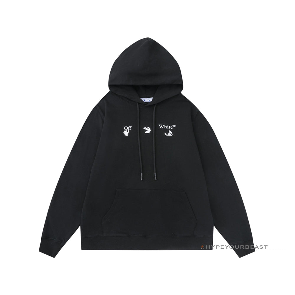 Off White Hoodie Red Orange - Black