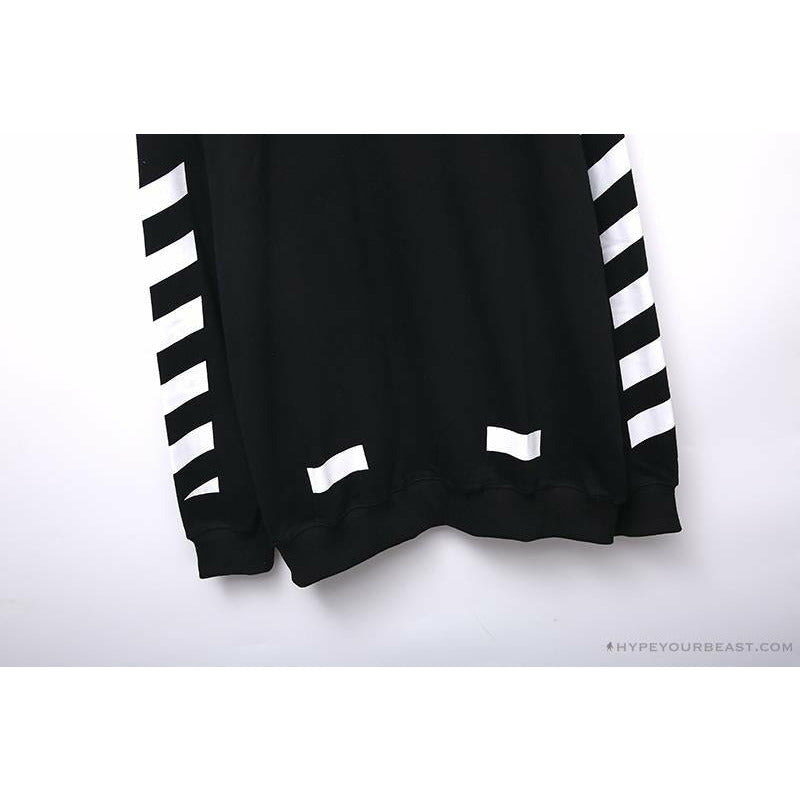 OFF-WHITE Classic Basic Cotton Terry Round Long Sleeve Shirt 'BLACK'
