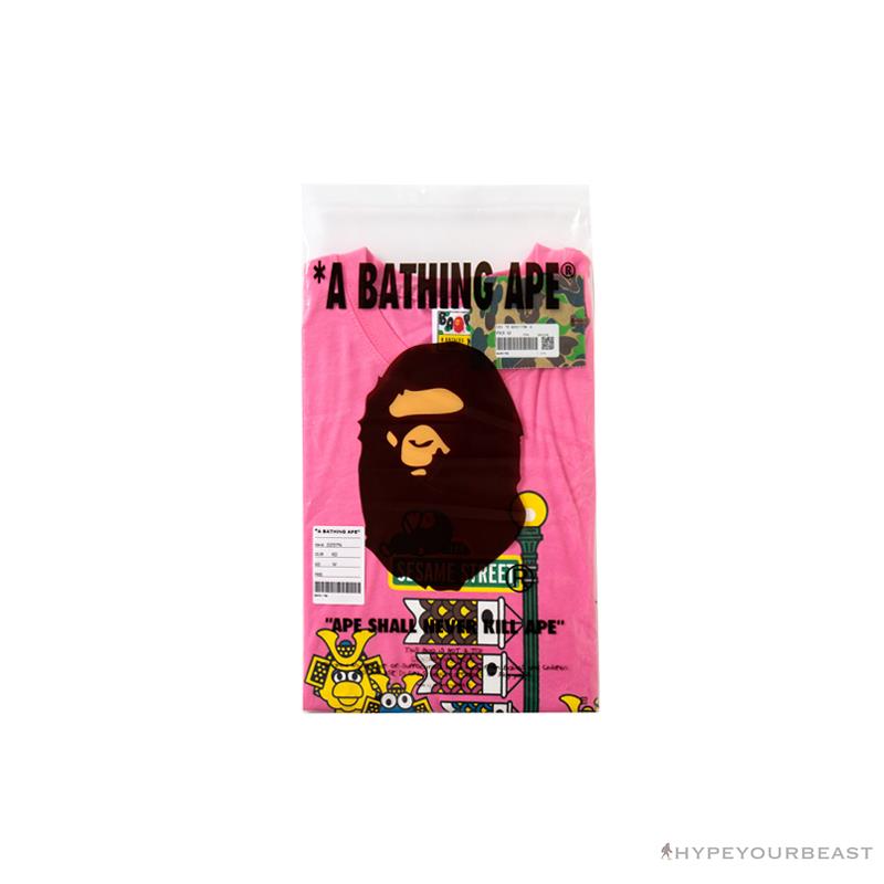 BAPE Baby Milo Sesame Street Carp Streamer Tee Shirt 'PINK'