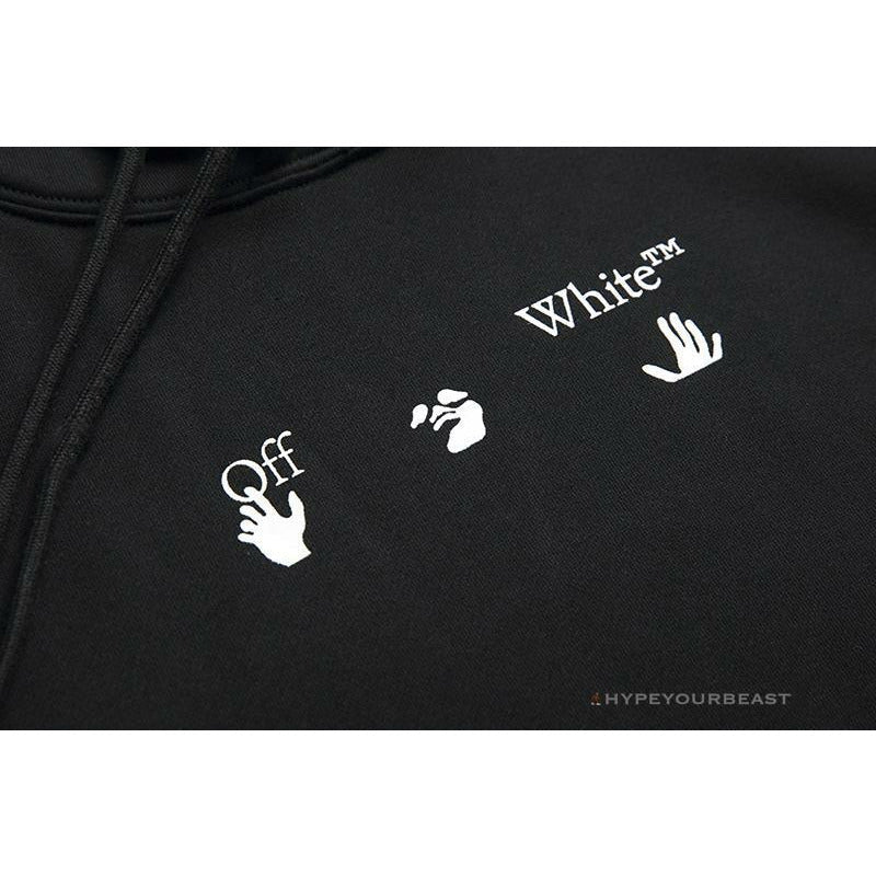 Off White Hoodie Black BLUE