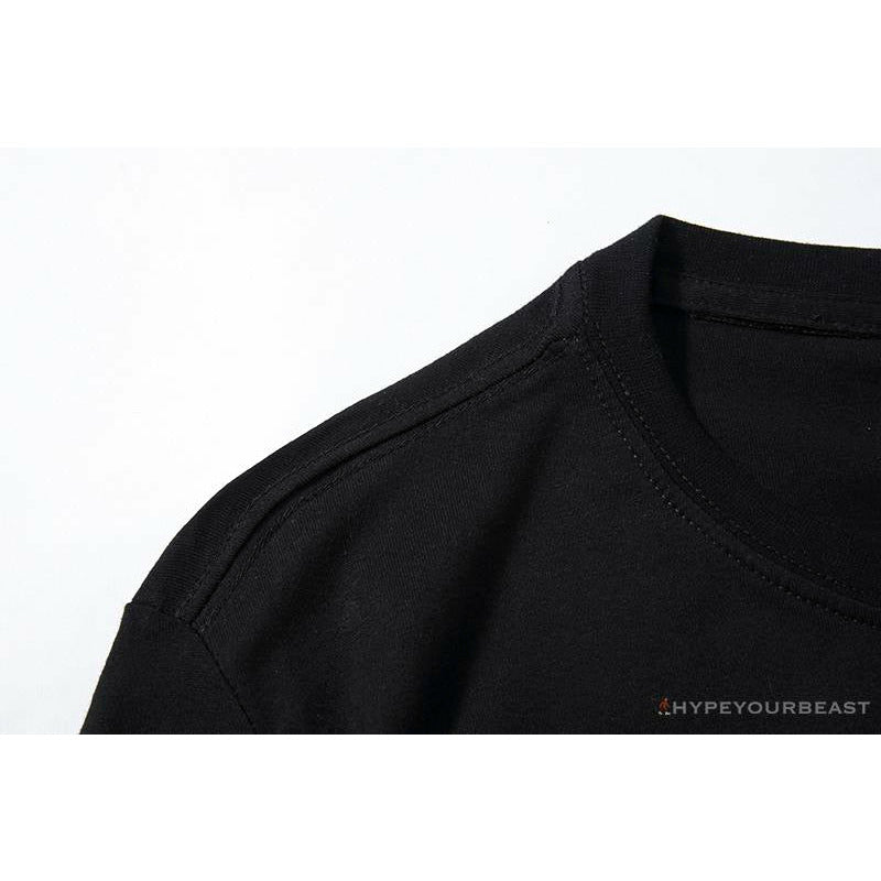 BAPE Tiger Pattern Camouflage Ape Man Initial Print Tee Shirt 'BLACK'