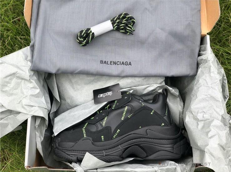 BCG Triple S Allover Logo - Black Fluo Yellow
