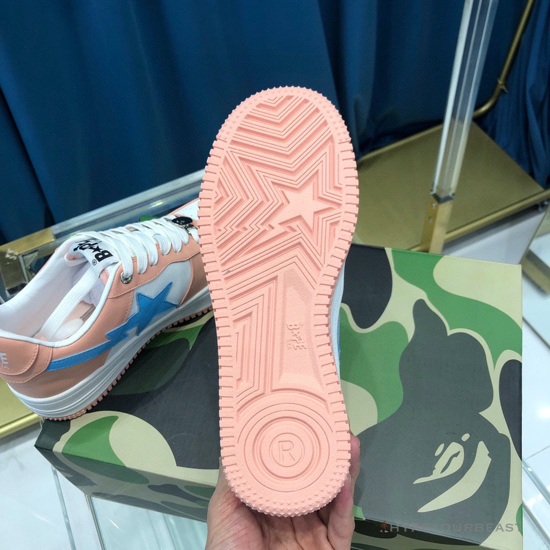 Bape Sta Low Top Sneakers Pastel Pink Blue
