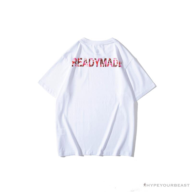 BAPE Readymade Small Bee Camouflage Letter Tee Shirt 'PINK'