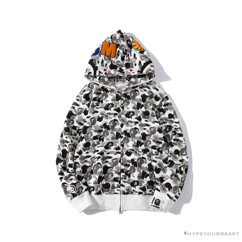 BAPE Chinese Style Ink Camouflage 10th Anniversary Limited Hoodie 'WHITE'