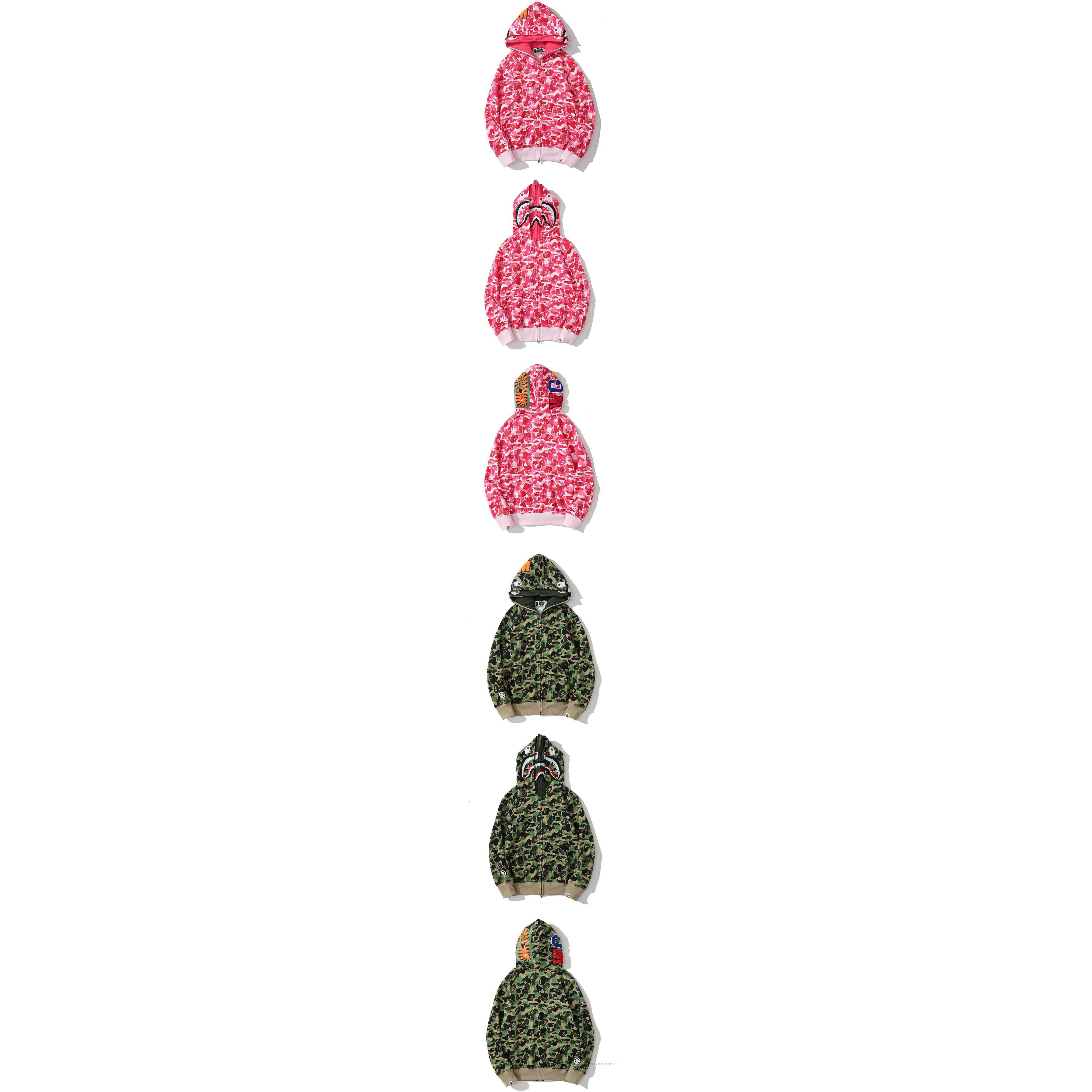 BAPE Camo Hoodie Shark Head PINK