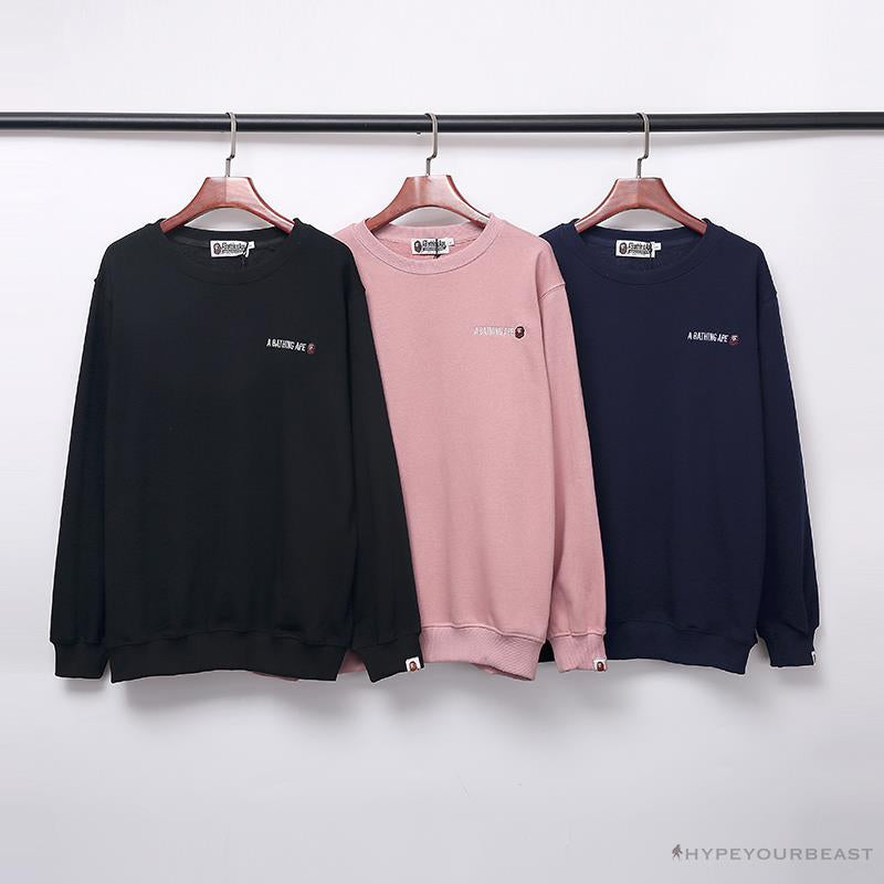 BAPE Behind The Great Ape-Man Head Long Sleeve Shirt 'DARK BLUE'
