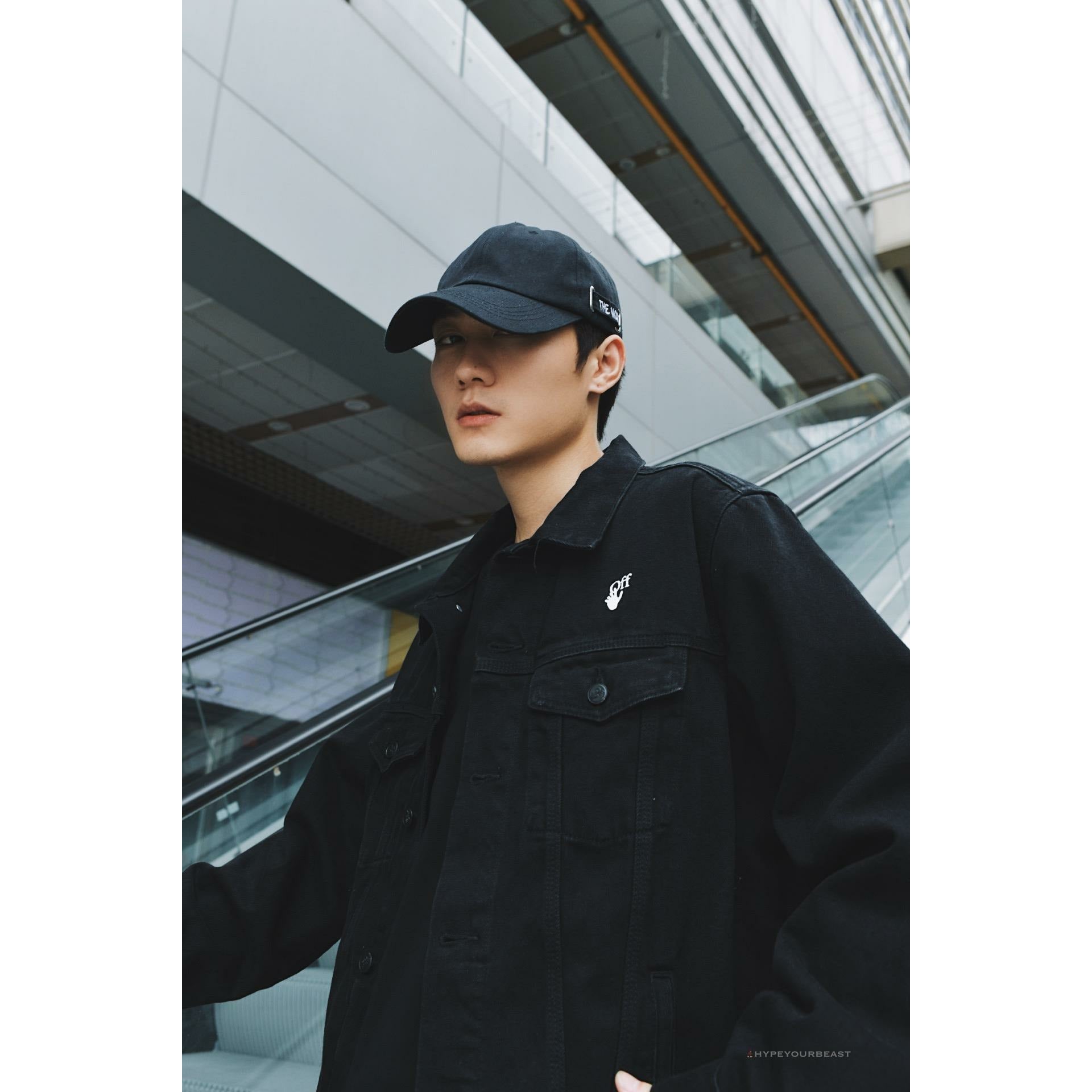 Off White Denim Black Jacket - White