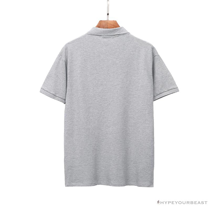 BAPE Classic Ape Head Print Versatile Polo Shirt 'GREY'