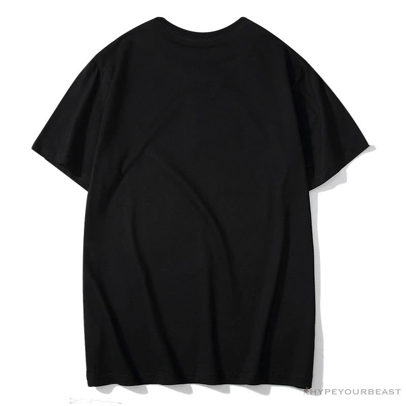 BAPE Tiger Pattern Camouflage Ape Man Initial Print Tee Shirt 'BLACK'