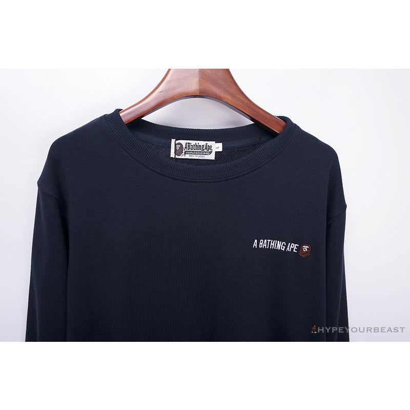 BAPE Behind The Great Ape-Man Head Long Sleeve Shirt 'DARK BLUE'
