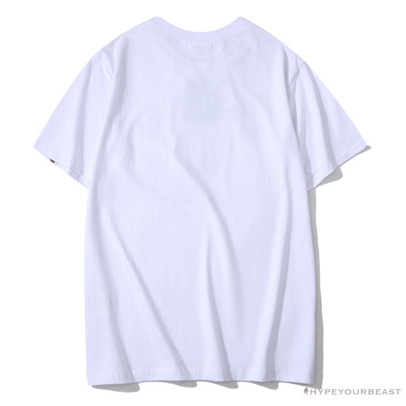 BAPE Tiger Pattern Camouflage Ape Initials Tee Shirt 'WHITE'
