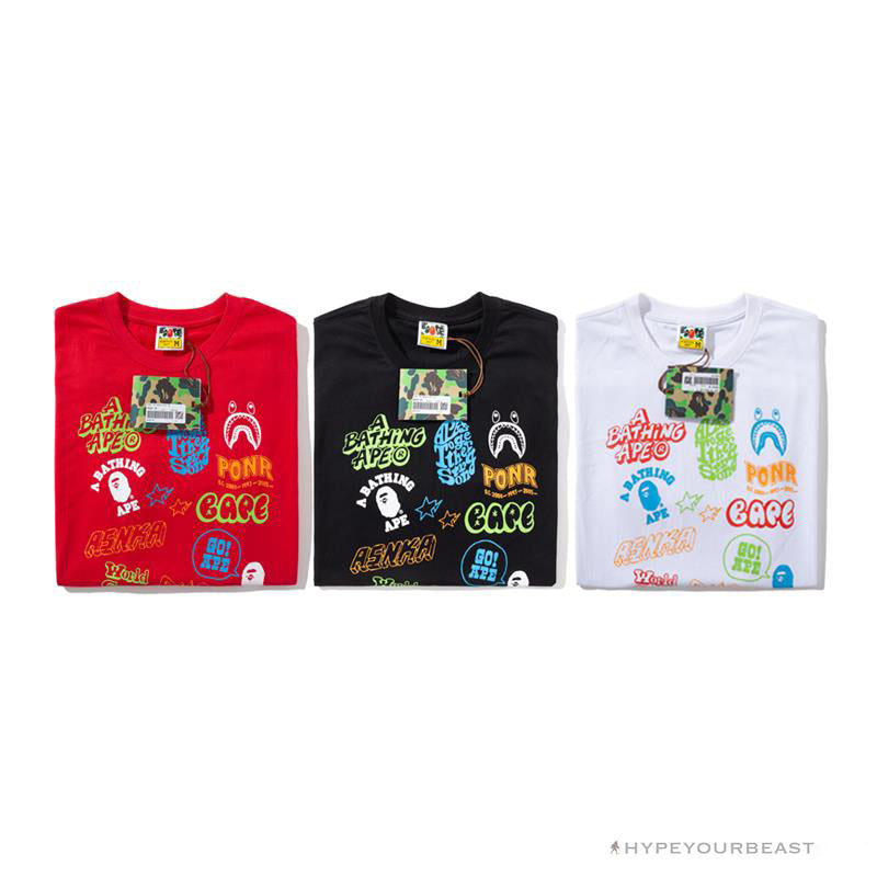 BAPE Street Graffiti Tee Shirt 'RED'