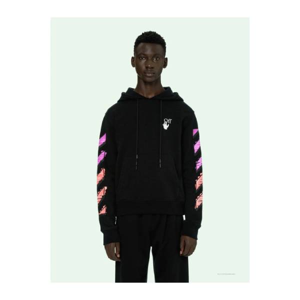 Off White Hoodie Black PINK