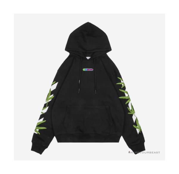 Off White S22 Black Hoodie Leaf