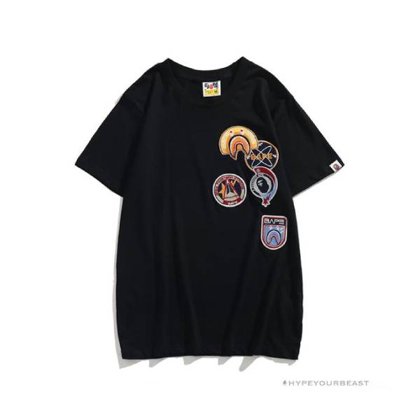 BAPE Shark Head Crazy Patch Tee Shirt