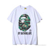 BAPE Tiger Pattern Camouflage Ape Man Initial Print Tee Shirt 'WHITE'