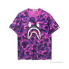 BAPE Camouflage Shark Head Classic Cotton Short Sleeve Tee Shirt 'PURPLE'