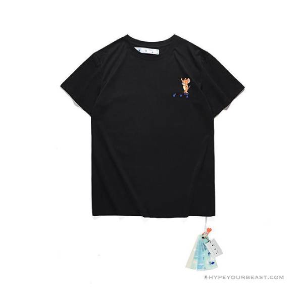 OFF-WHITE Classic Animated Tom and Jerry Arrow Tee Shirt 'BLACK'