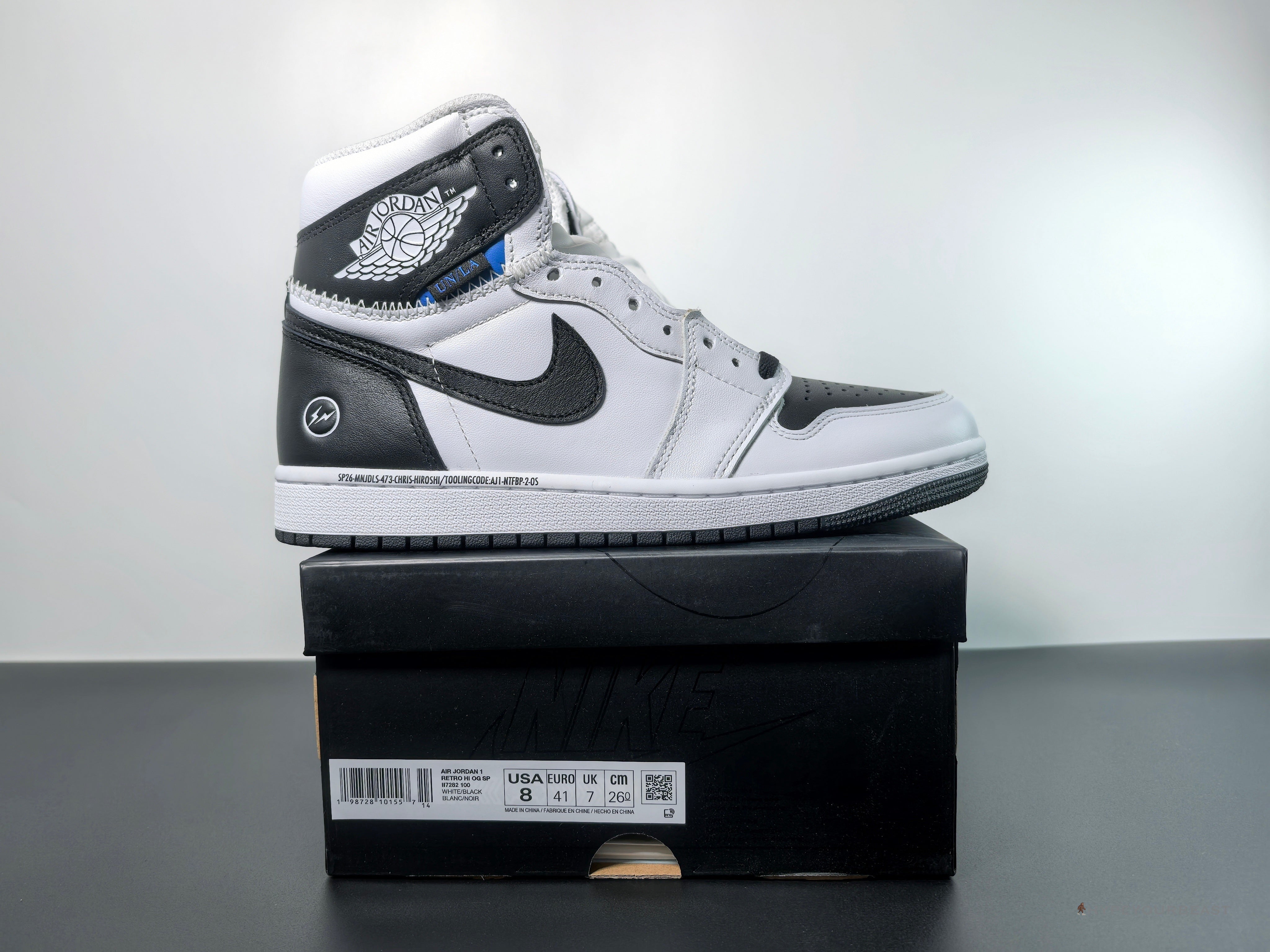 Jordam 1 Retro High OG 'Fragment X Union LA White Black'