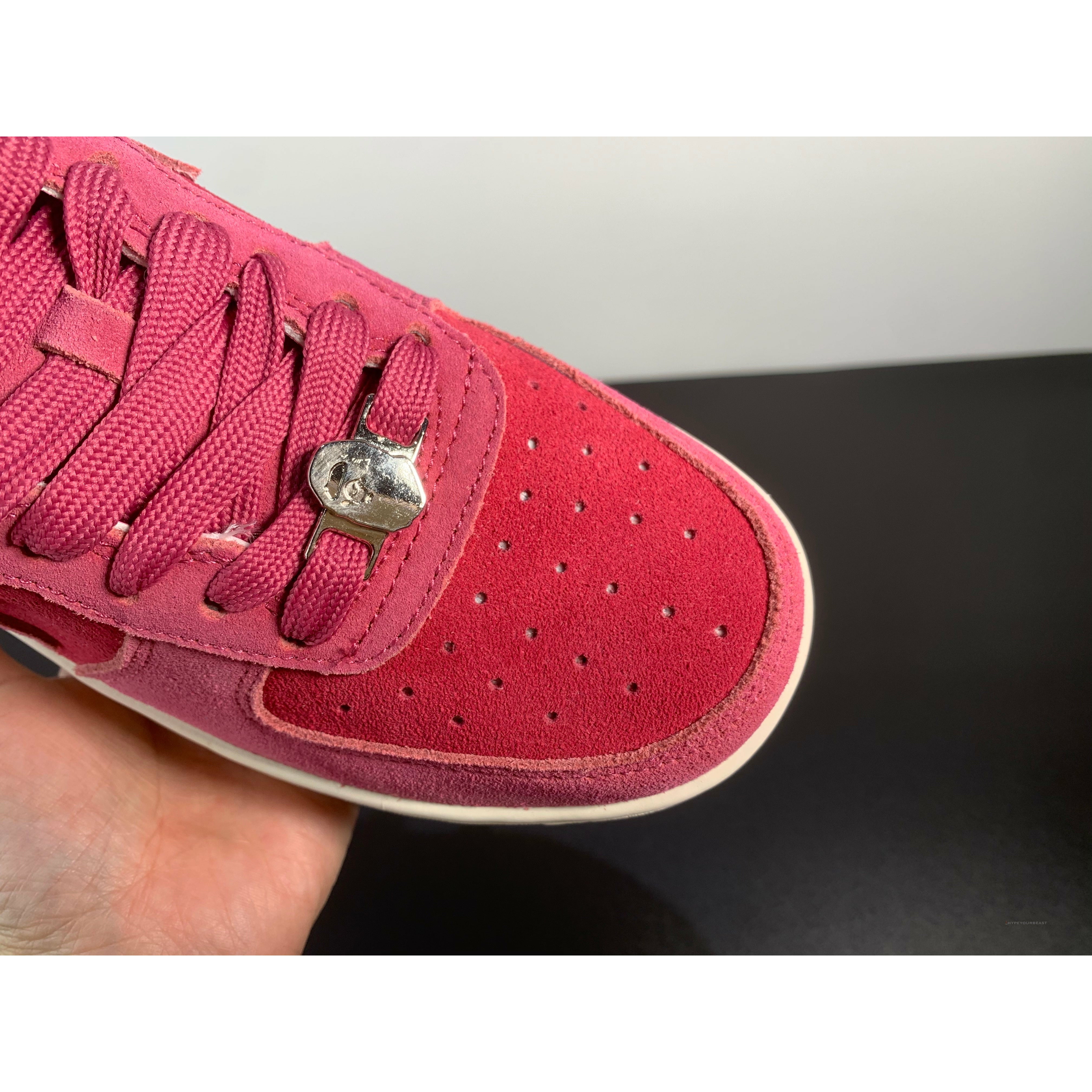 A Bathing Ape Bape Sta Pink Suede Shoes